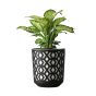 Aztek 190 ghiveci din plastic 19,5x20 cm negru alb