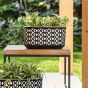 Aztek 400 jardinieră 19,4x39,4x20,3 cm negru alb