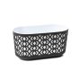 Aztek 400 jardinieră 19,4x39,4x20,3 cm negru alb