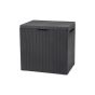 City Box cutie depozitare accesorii grădină, cu aspect de lemn, 113L, antracit